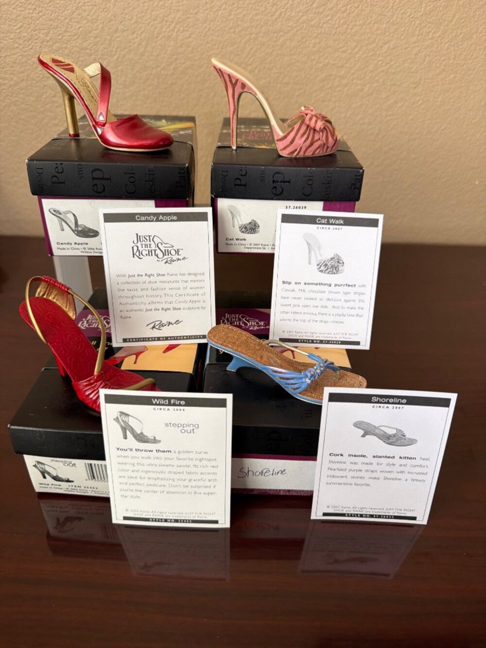 Lot 4 Just the Right Shoe By Raine Mini Shoe Figurines NEW w/Boxes/COA/Cards - Picture 2 of 14